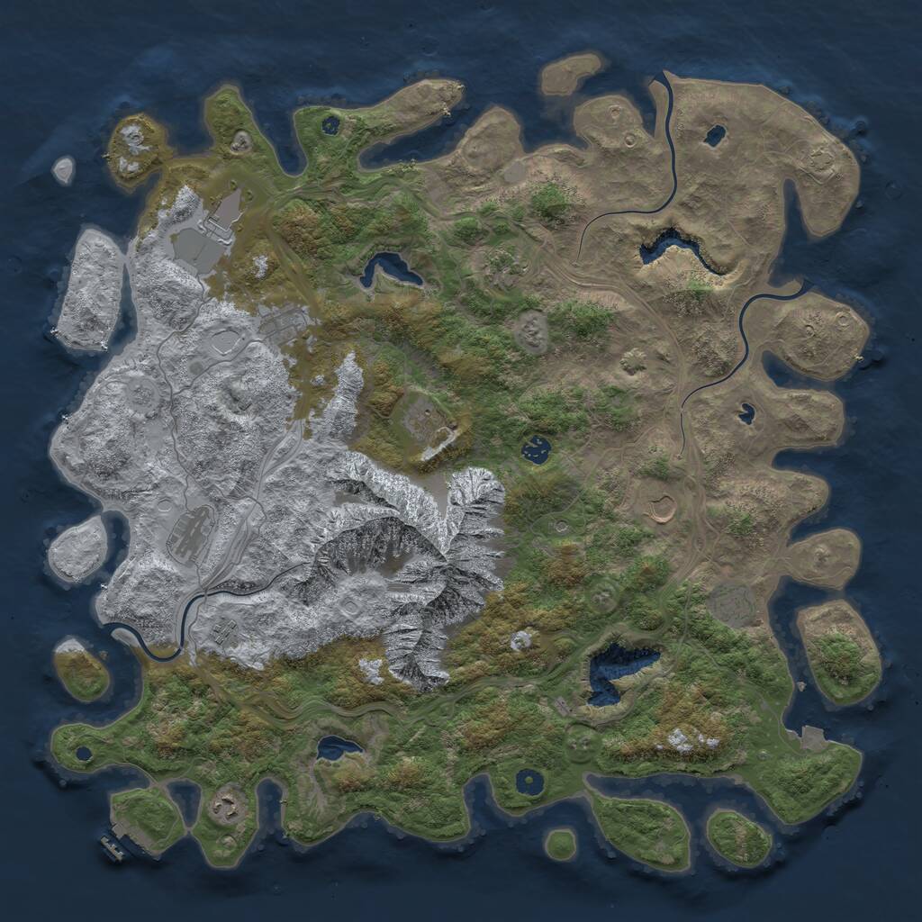 Rust Map: Procedural Map, Size: 5000, Seed: 7394, 15 Monuments