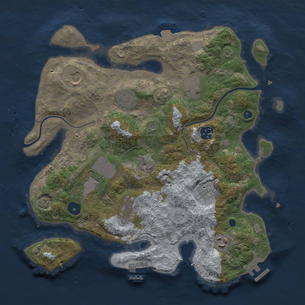 Rust Map: Procedural Map, Size: 3500, Seed: 1663421494, 14 Monuments