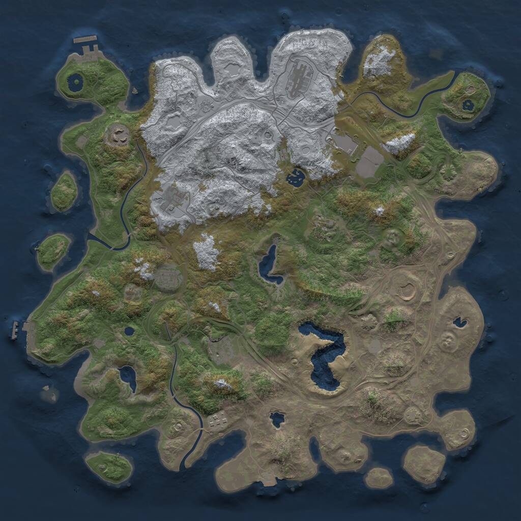 Rust Map: Procedural Map, Size: 4500, Seed: 934852161, 16 Monuments