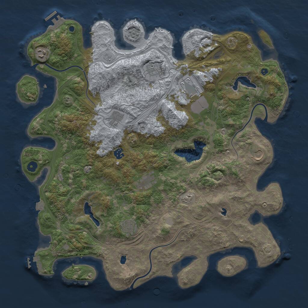 Rust Map: Procedural Map, Size: 4500, Seed: 1248485422, 15 Monuments