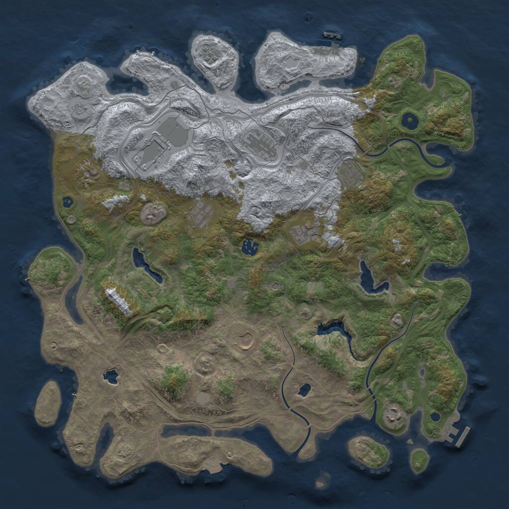 Rust Map: Procedural Map, Size: 4500, Seed: 75005044, 16 Monuments