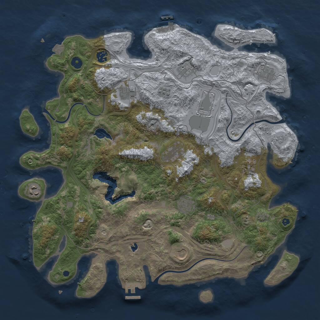 Rust Map: Procedural Map, Size: 4250, Seed: 1082018071, 17 Monuments