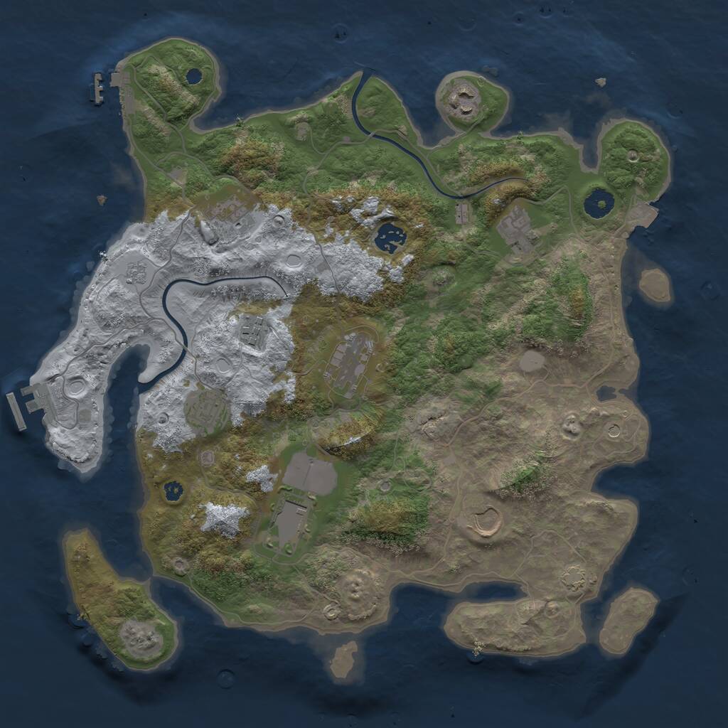 Rust Map: Procedural Map, Size: 3750, Seed: 458121187, 15 Monuments