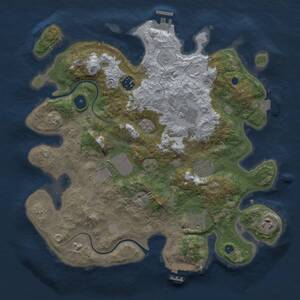 Thumbnail Rust Map: Procedural Map, Size: 3500, Seed: 1242141541, 13 Monuments
