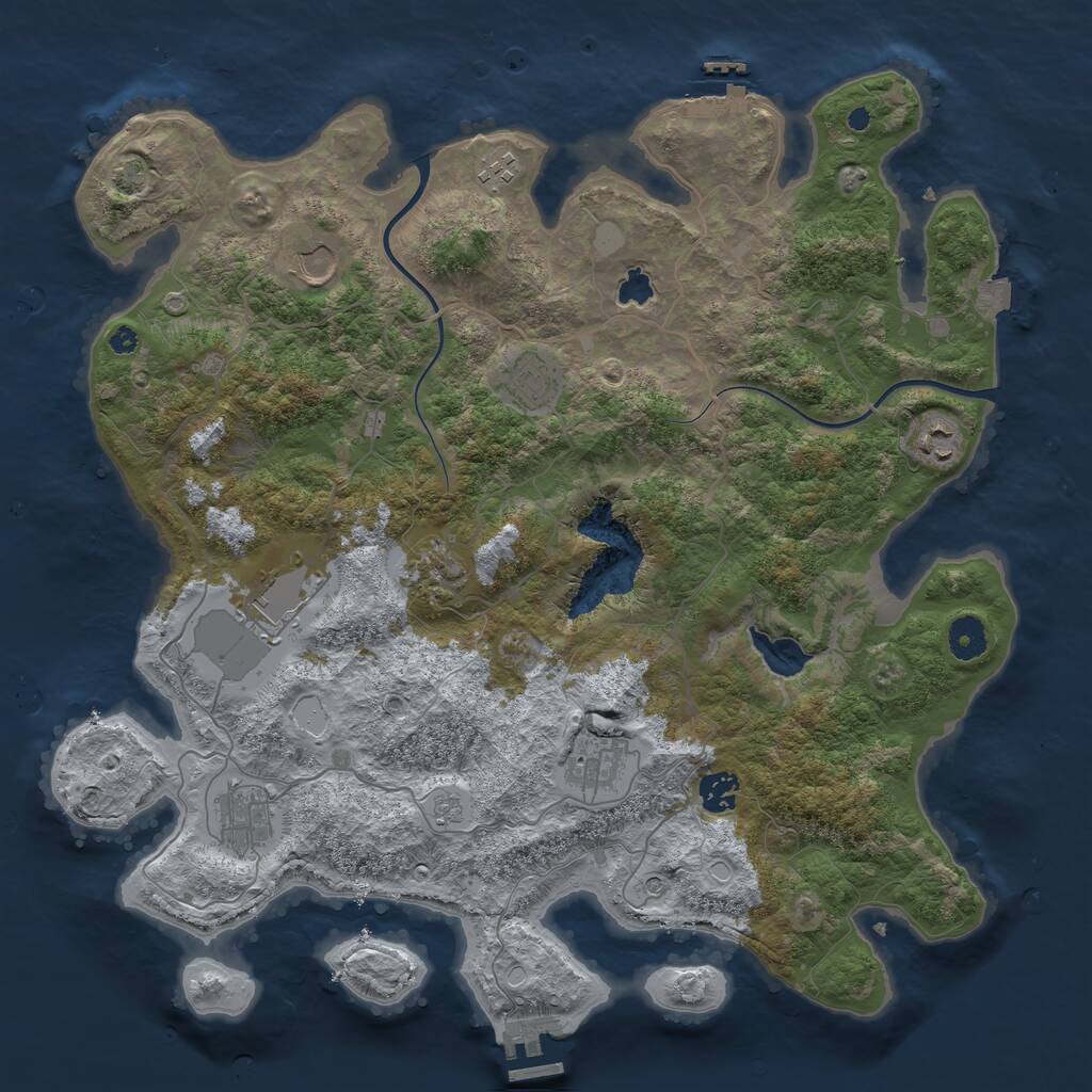 Rust Map: Procedural Map, Size: 4000, Seed: 103577236, 15 Monuments