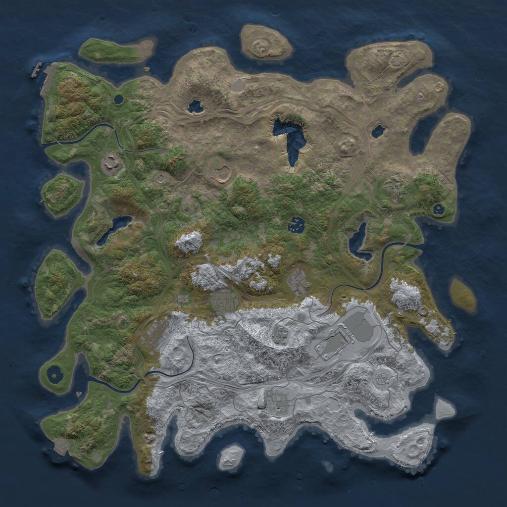 Rust Map: Procedural Map, Size: 4500, Seed: 1635525014, 15 Monuments