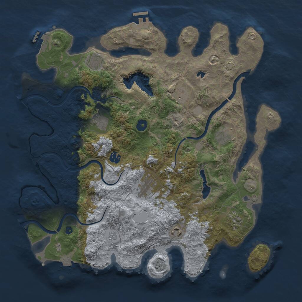 Rust Map: Procedural Map, Size: 4000, Seed: 1461498541, 15 Monuments