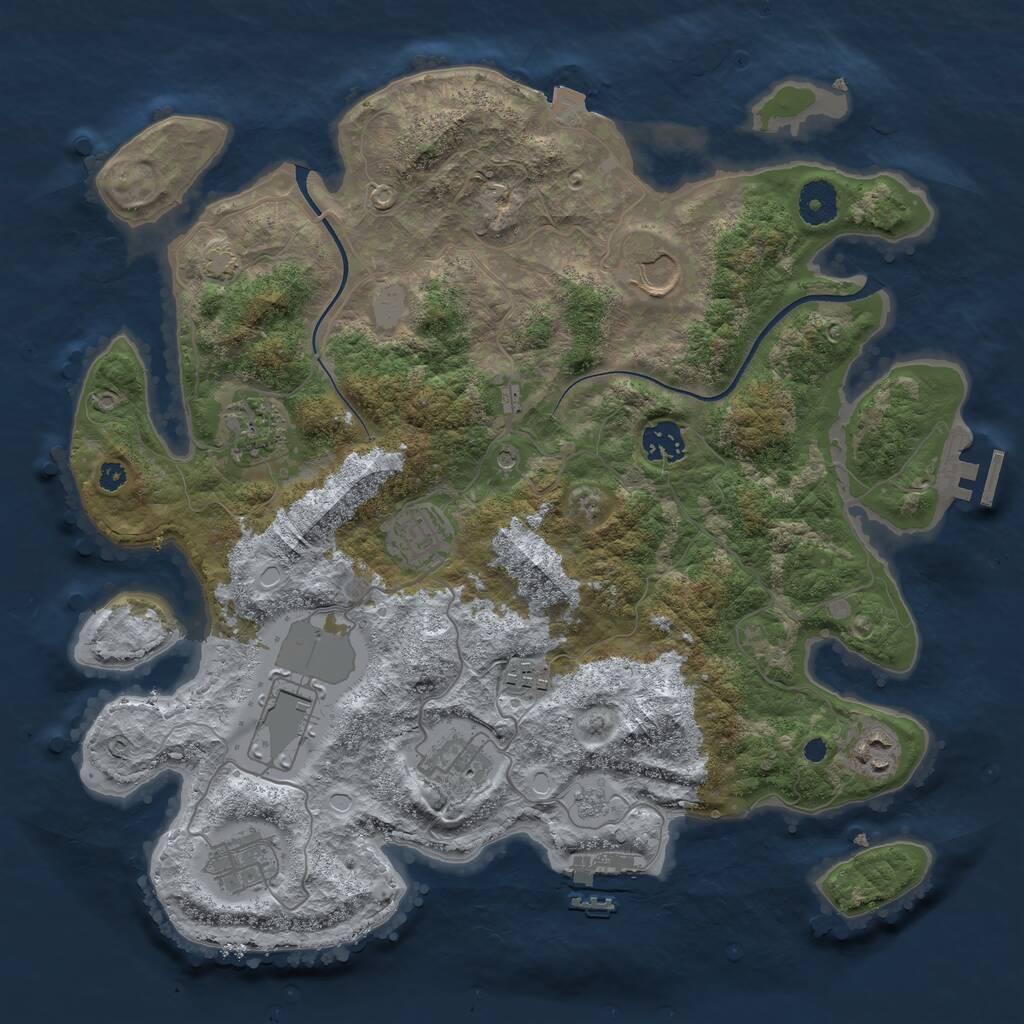 Rust Map: Procedural Map, Size: 3650, Seed: 900019883, 15 Monuments