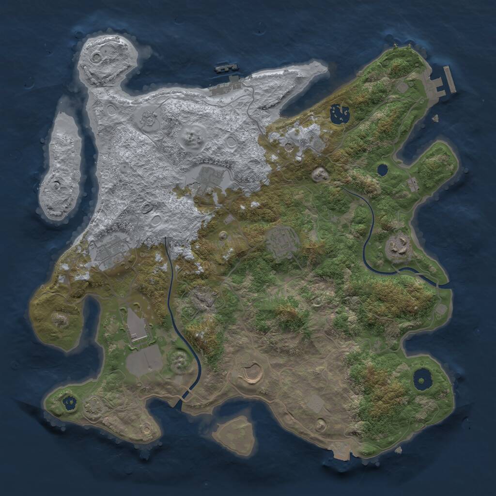 Rust Map: Procedural Map, Size: 3600, Seed: 10401, 13 Monuments