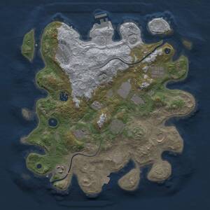 Thumbnail Rust Map: Procedural Map, Size: 3500, Seed: 1030326797, 14 Monuments