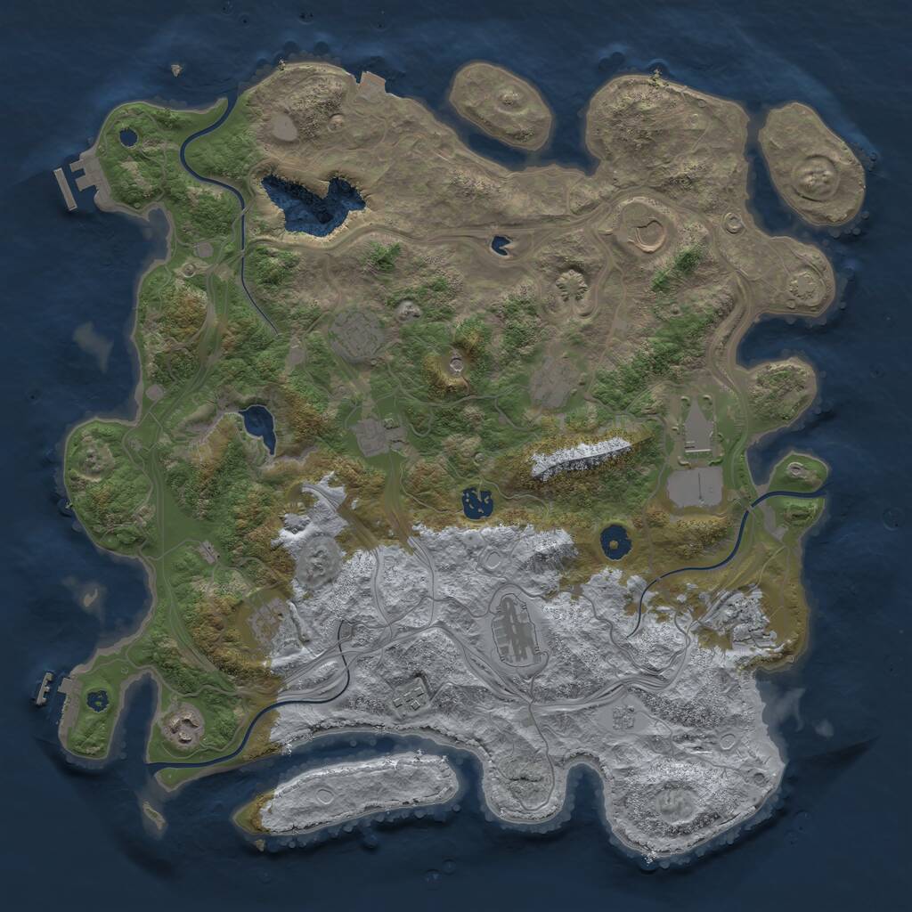 Rust Map: Procedural Map, Size: 4250, Seed: 1698471277, 17 Monuments
