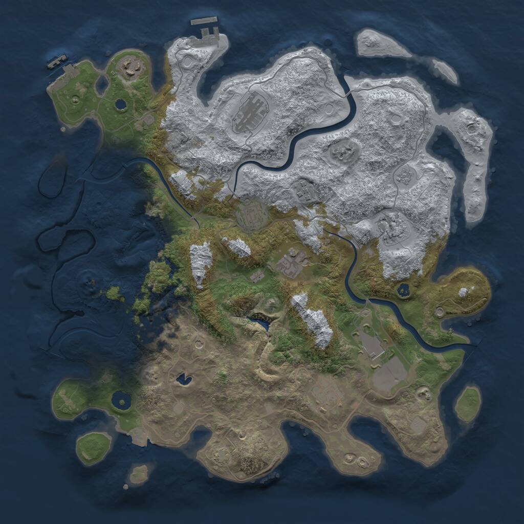 Rust Map: Procedural Map, Size: 4000, Seed: 1594319694, 15 Monuments