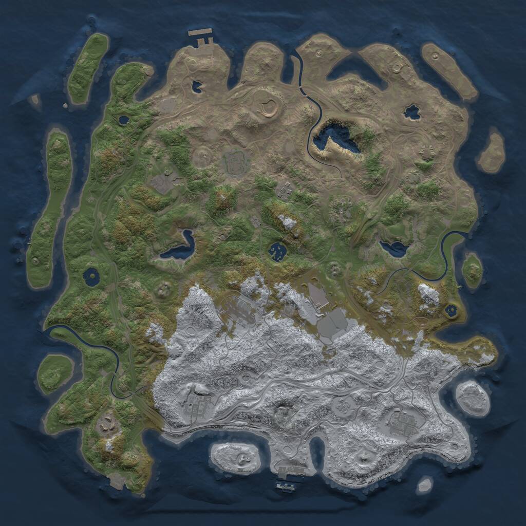 Rust Map: Procedural Map, Size: 4500, Seed: 1471255004, 17 Monuments