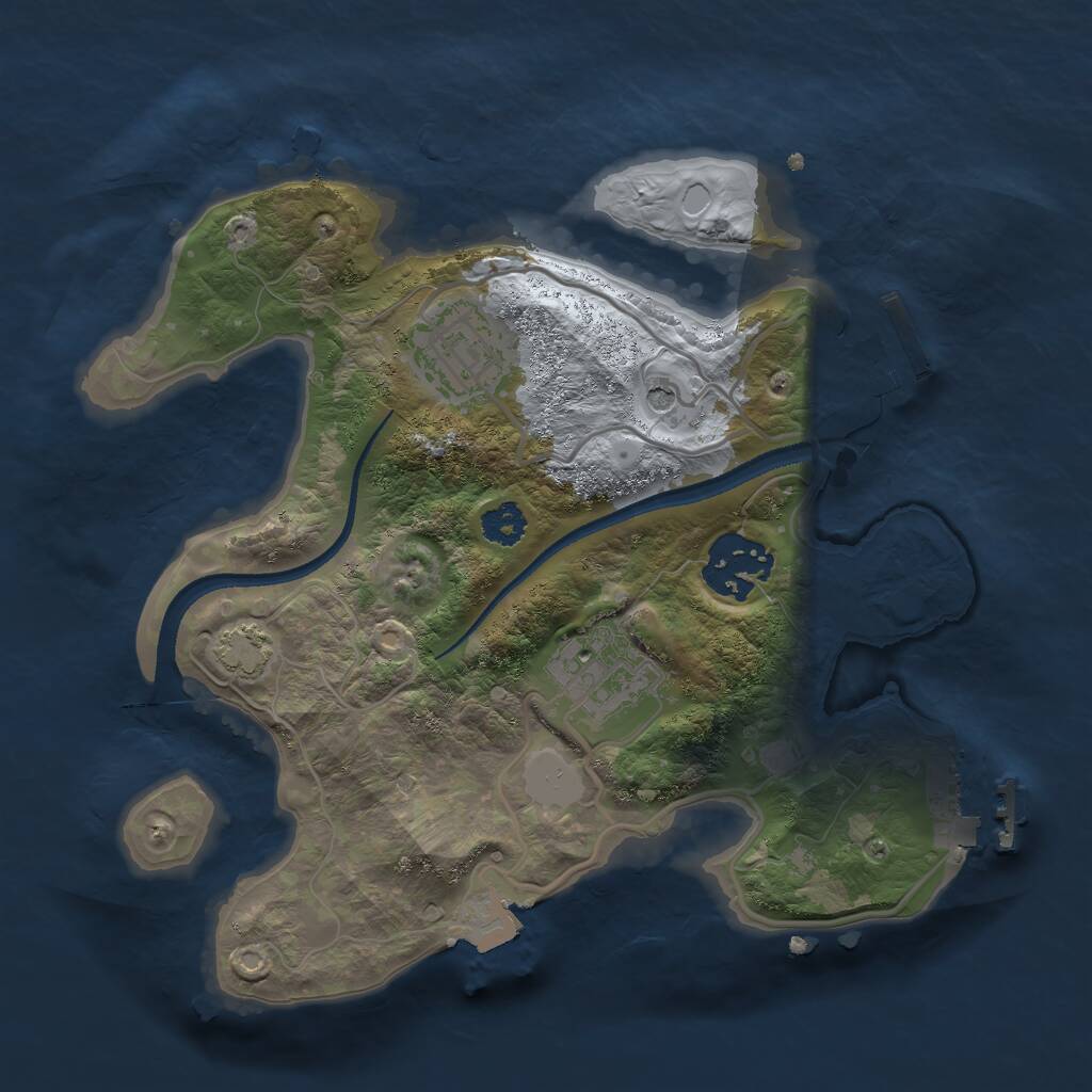 Rust Map: Procedural Map, Size: 2500, Seed: 6042098, 8 Monuments