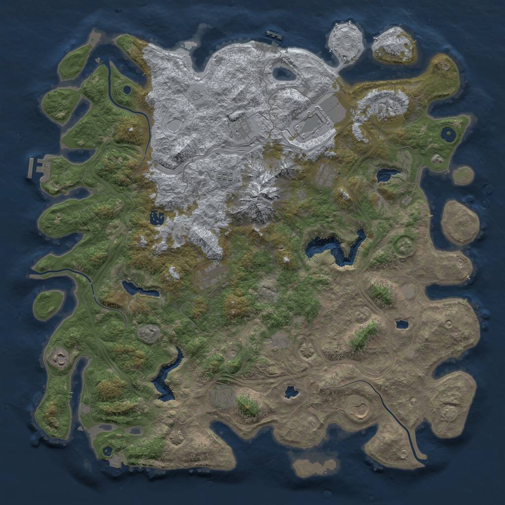 Rust Map: Procedural Map, Size: 5000, Seed: 799898959, 17 Monuments
