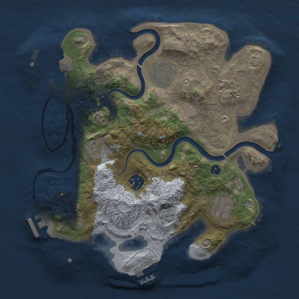 Rust Map: Procedural Map, Size: 3000, Seed: 77722113, 11 Monuments