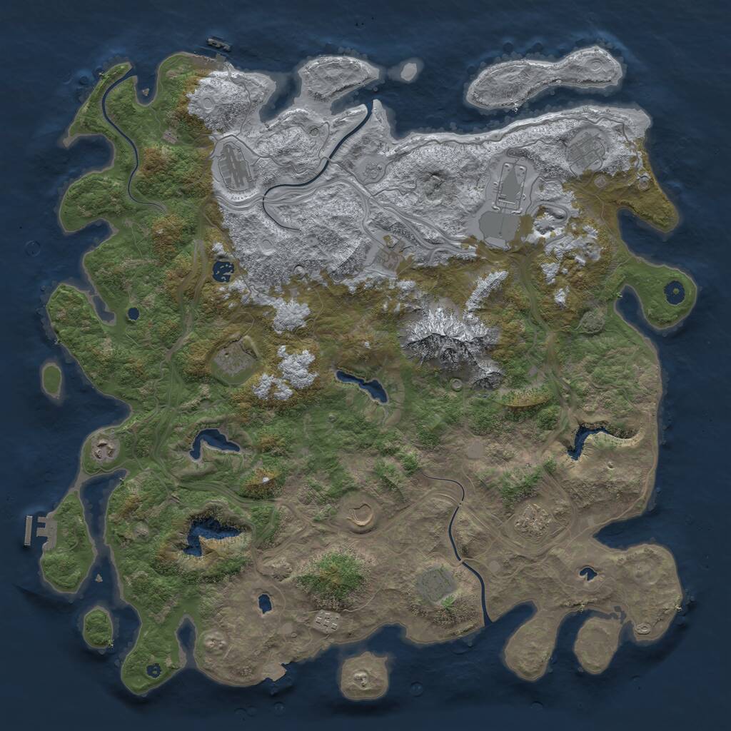 Rust Map: Procedural Map, Size: 5000, Seed: 1945610681, 17 Monuments