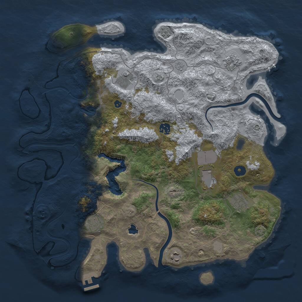 Rust Map: Procedural Map, Size: 4000, Seed: 1082018071, 13 Monuments