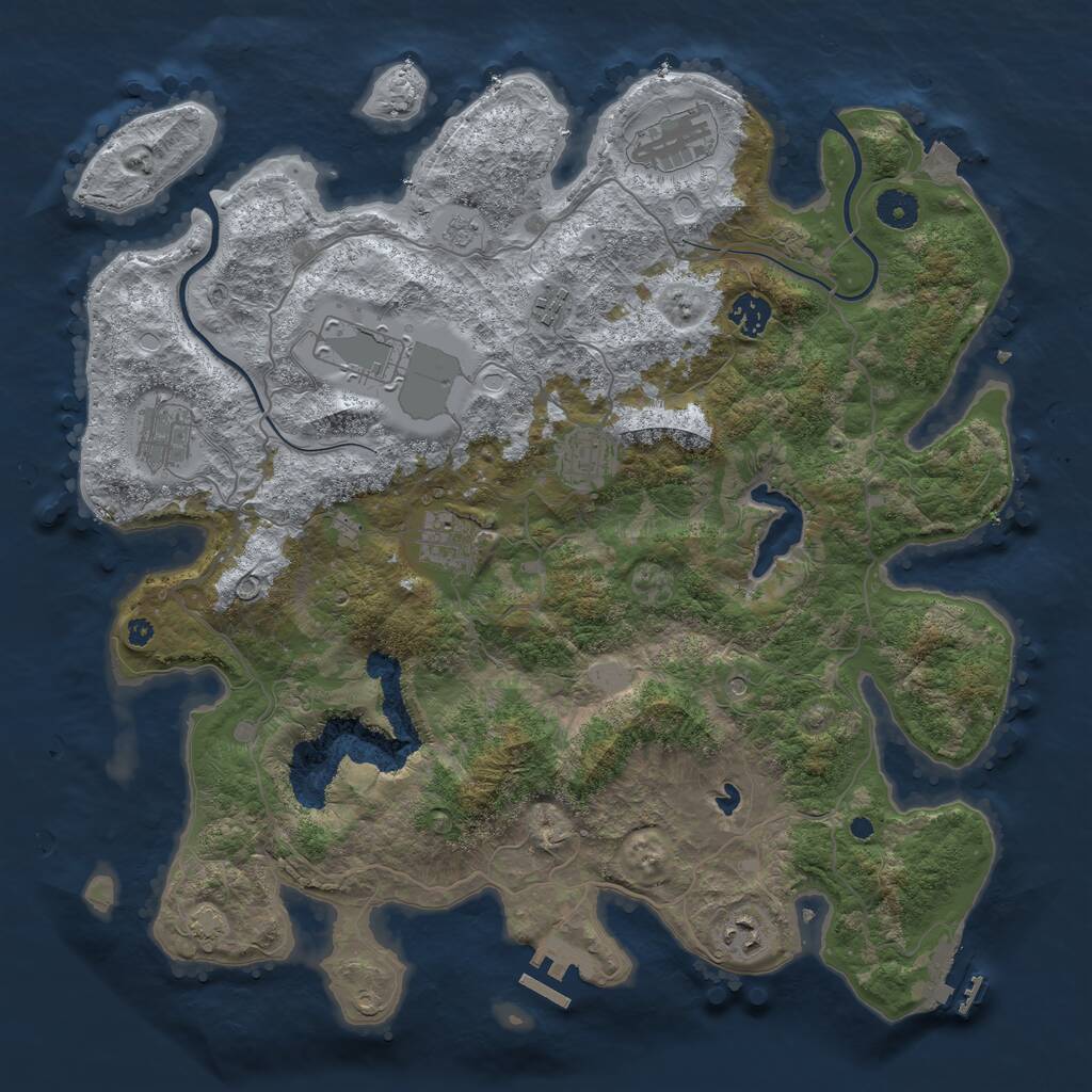 Rust Map: Procedural Map, Size: 4000, Seed: 108395303, 14 Monuments