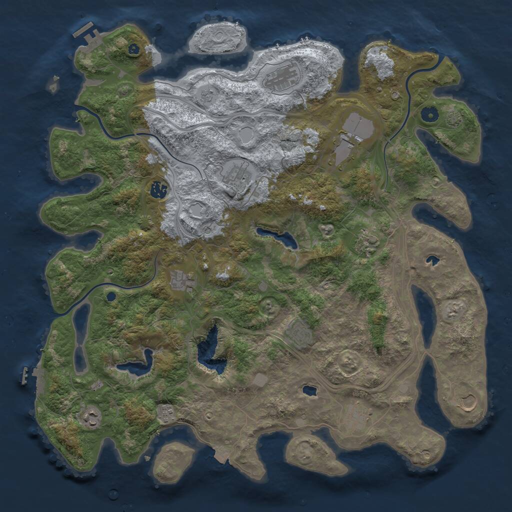 Rust Map: Procedural Map, Size: 4500, Seed: 562125272, 17 Monuments