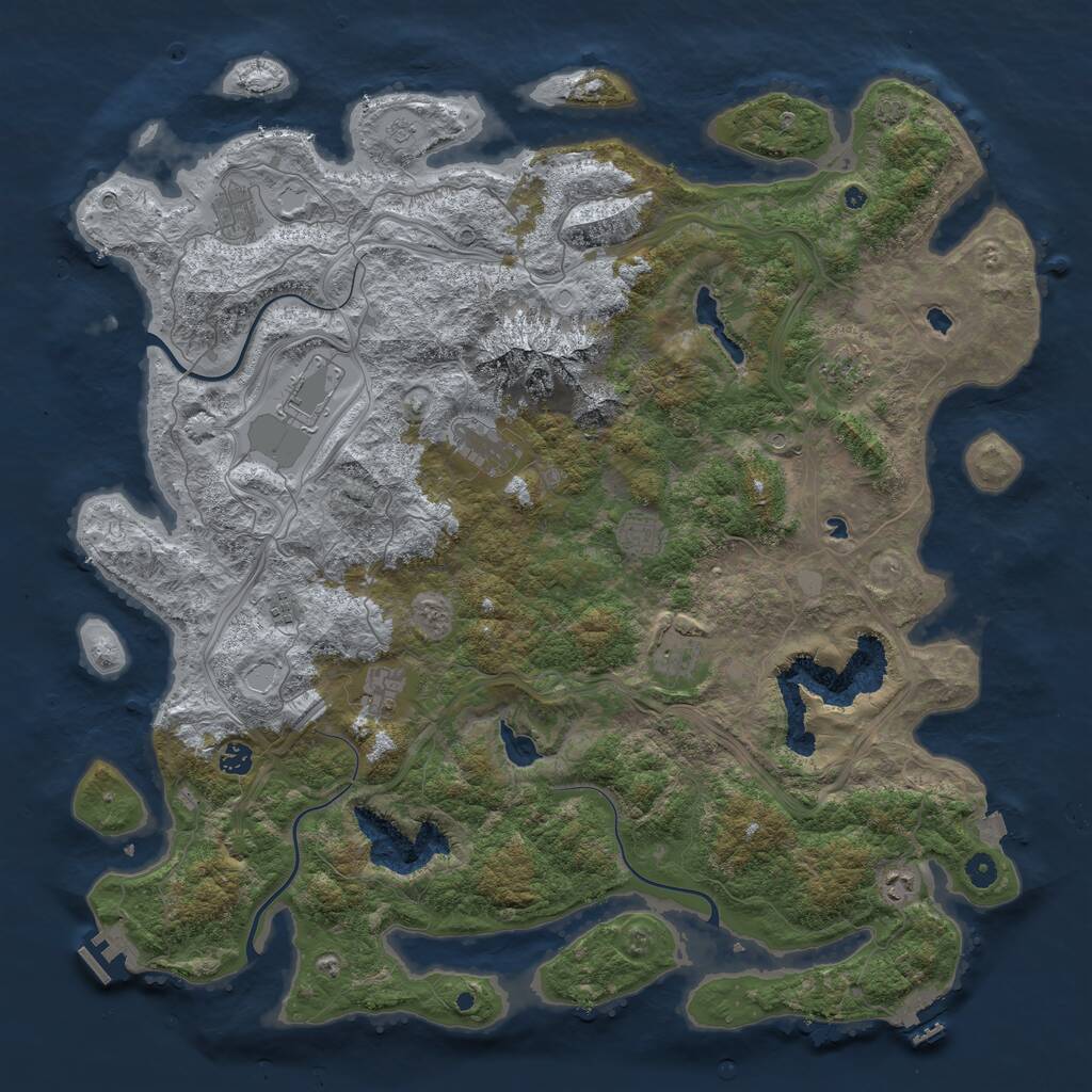 Rust Map: Procedural Map, Size: 5000, Seed: 21251112, 16 Monuments