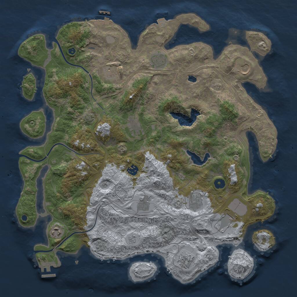 Rust Map: Procedural Map, Size: 4250, Seed: 868706493, 17 Monuments