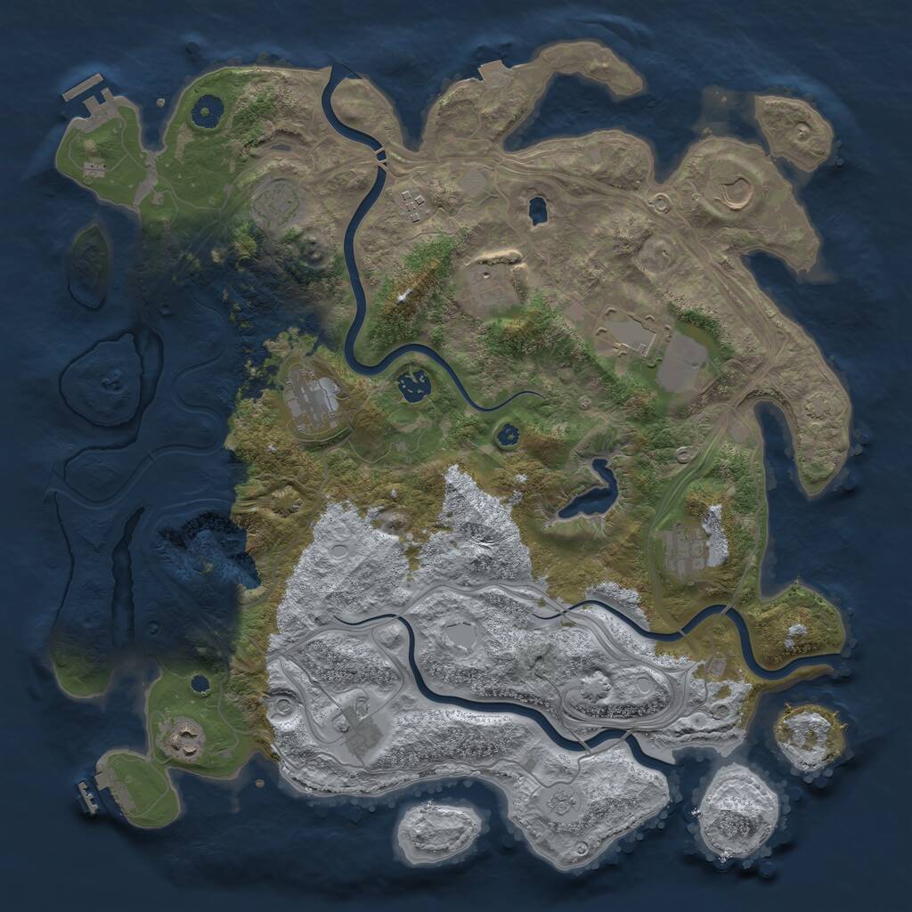 Rust Map: Procedural Map, Size: 4250, Seed: 868706493, 16 Monuments