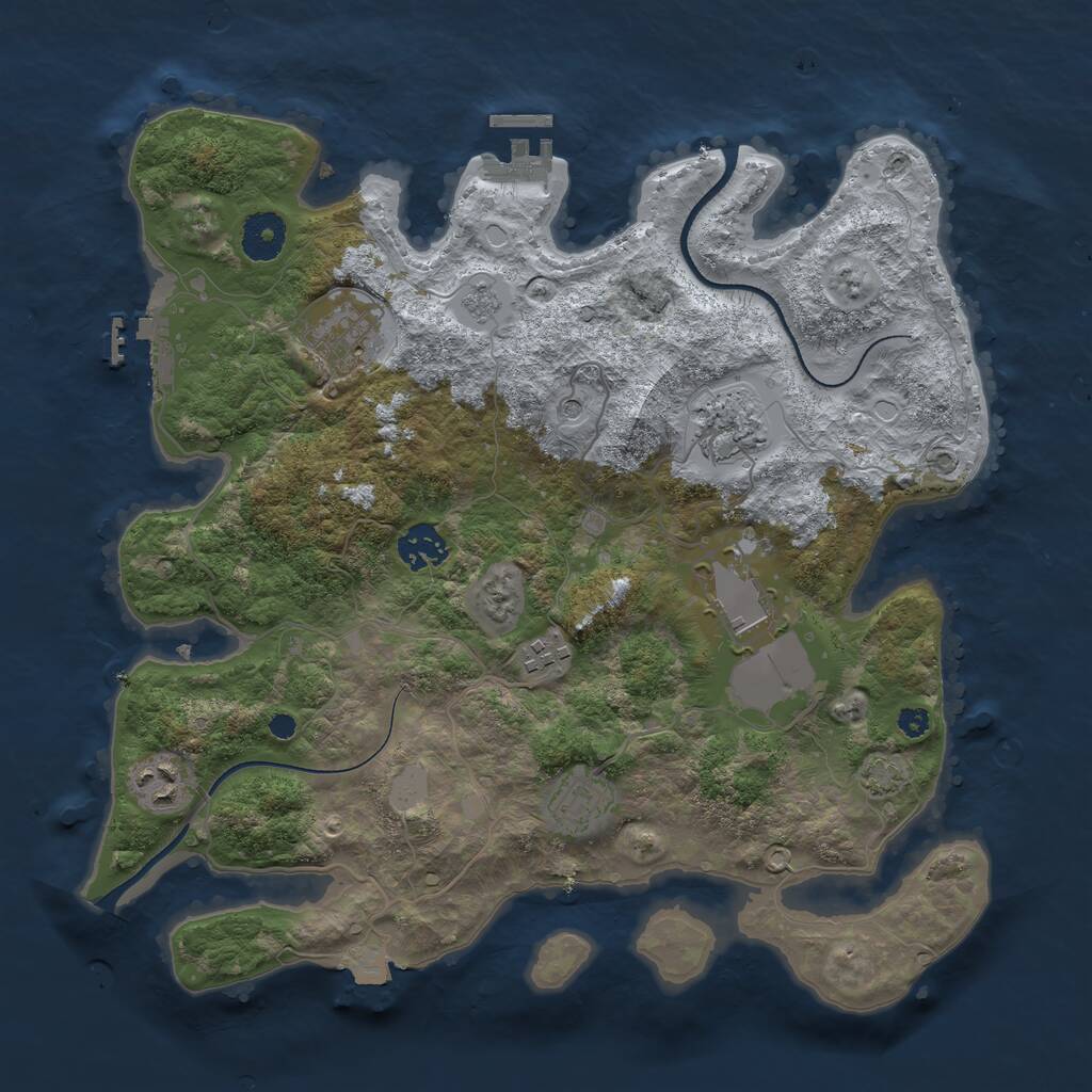 Rust Map: Procedural Map, Size: 3500, Seed: 638870927, 13 Monuments