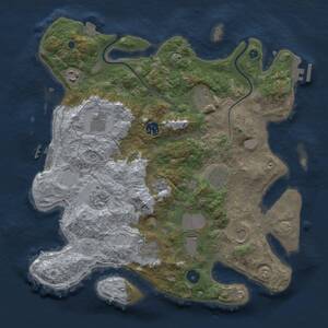 Thumbnail Rust Map: Procedural Map, Size: 3700, Seed: 372609659, 16 Monuments