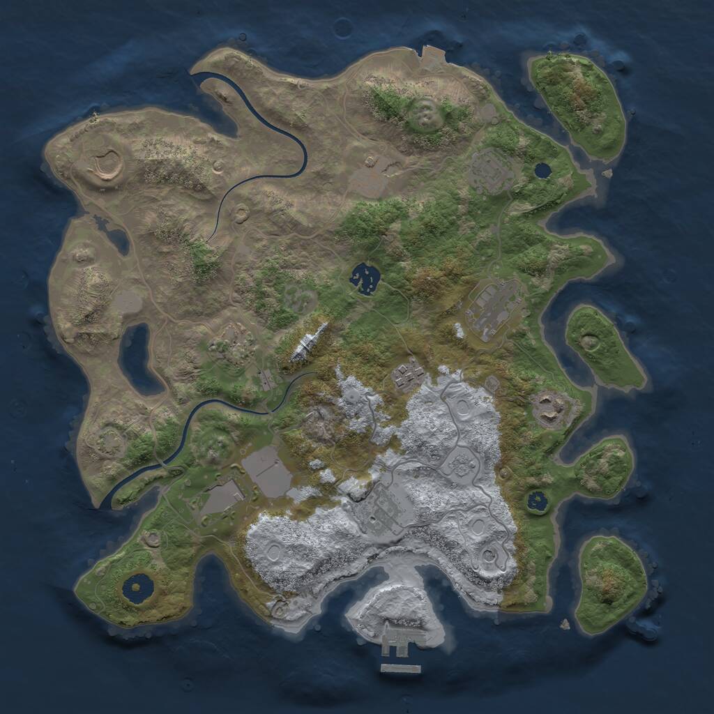 Rust Map: Procedural Map, Size: 3600, Seed: 20122024, 15 Monuments