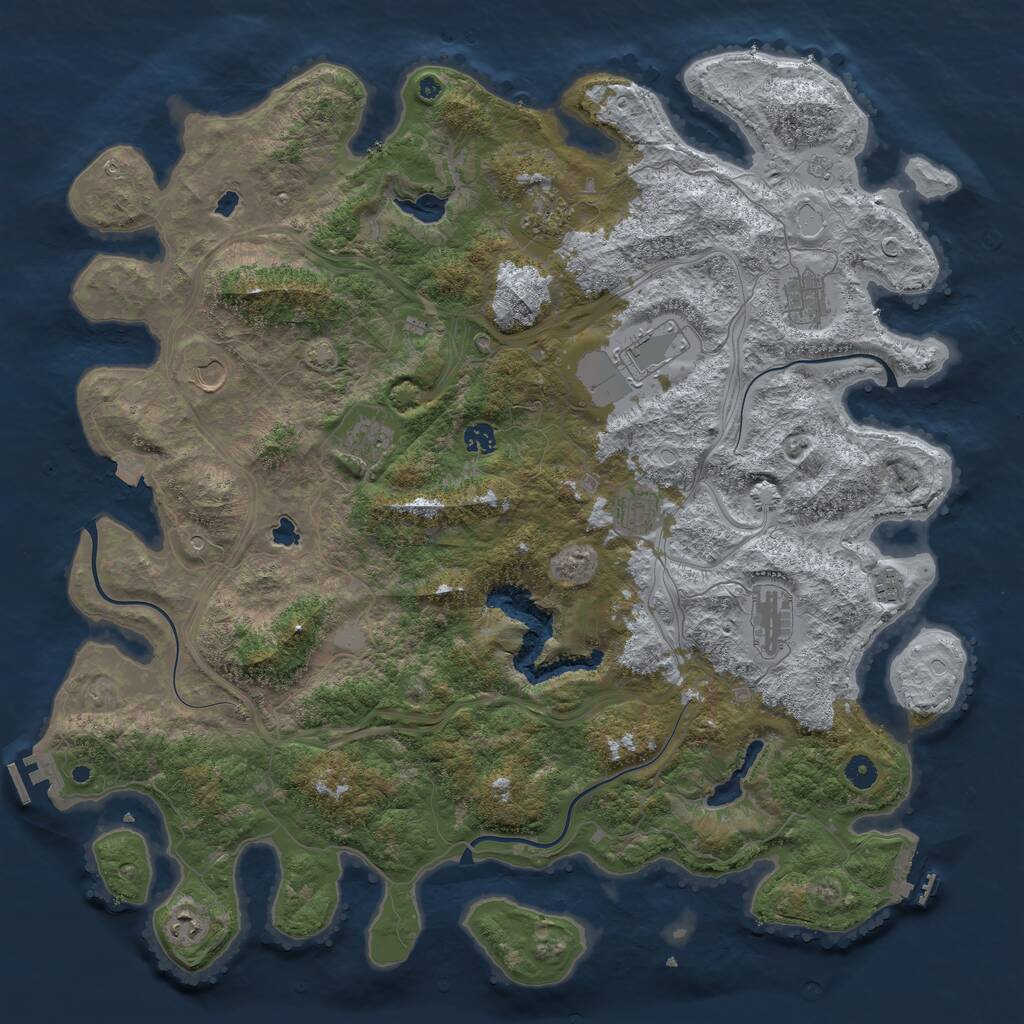 Rust Map: Procedural Map, Size: 4800, Seed: 517611800, 16 Monuments