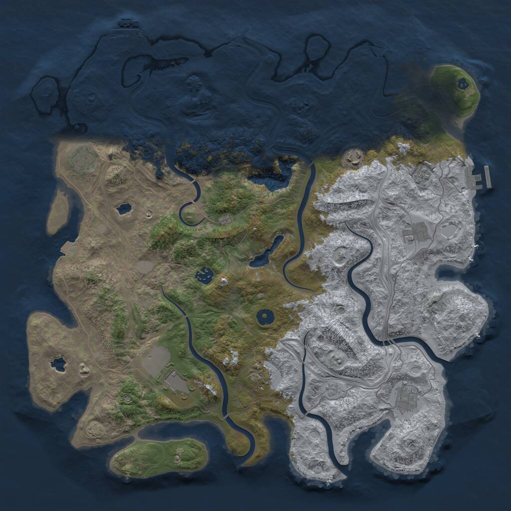 Rust Map: Procedural Map, Size: 4500, Seed: 158421113, 14 Monuments