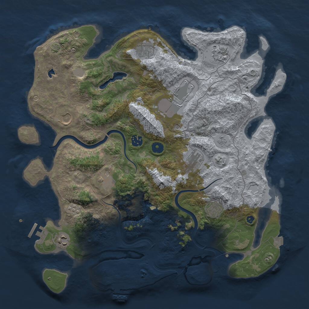 Rust Map: Procedural Map, Size: 4000, Seed: 431731036, 16 Monuments