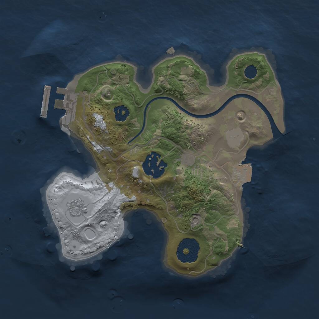 Rust Map: Procedural Map, Size: 2000, Seed: 948008684, 4 Monuments