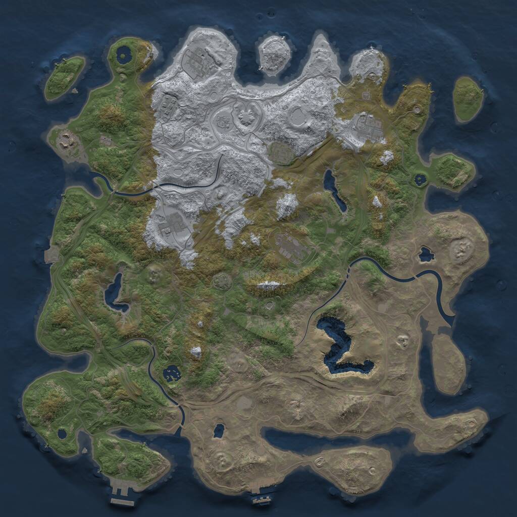 Rust Map: Procedural Map, Size: 4500, Seed: 82865278, 14 Monuments