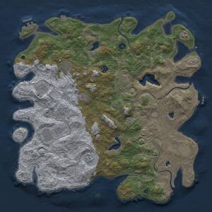 Thumbnail Rust Map: Procedural Map, Size: 4500, Seed: 565086300, 15 Monuments