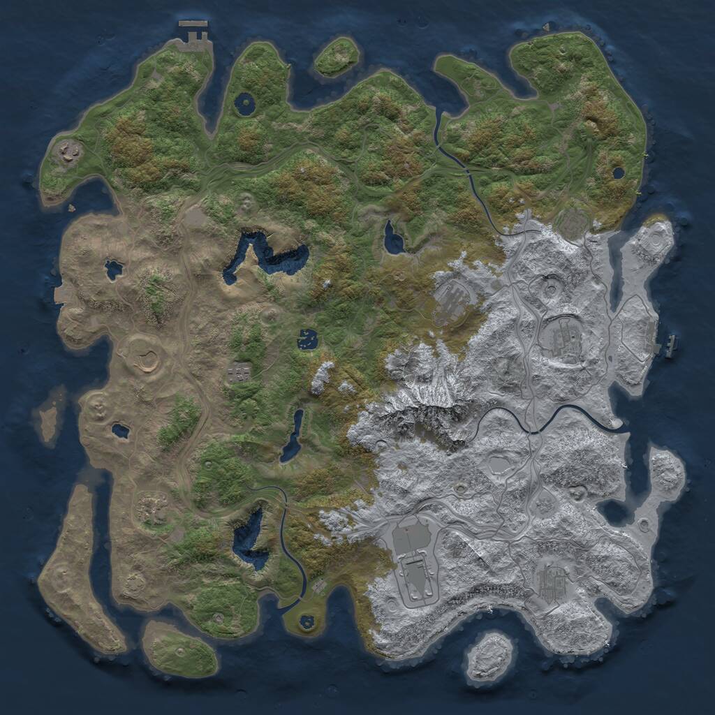 Rust Map: Procedural Map, Size: 5000, Seed: 777999779, 16 Monuments