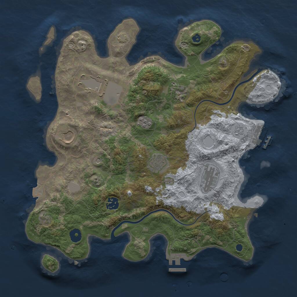 Rust Map: Procedural Map, Size: 3500, Seed: 2006015035, 13 Monuments