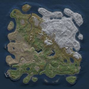 Thumbnail Rust Map: Procedural Map, Size: 4050, Seed: 1851200267, 14 Monuments