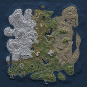 Thumbnail Rust Map: Procedural Map, Size: 4100, Seed: 623432554, 14 Monuments