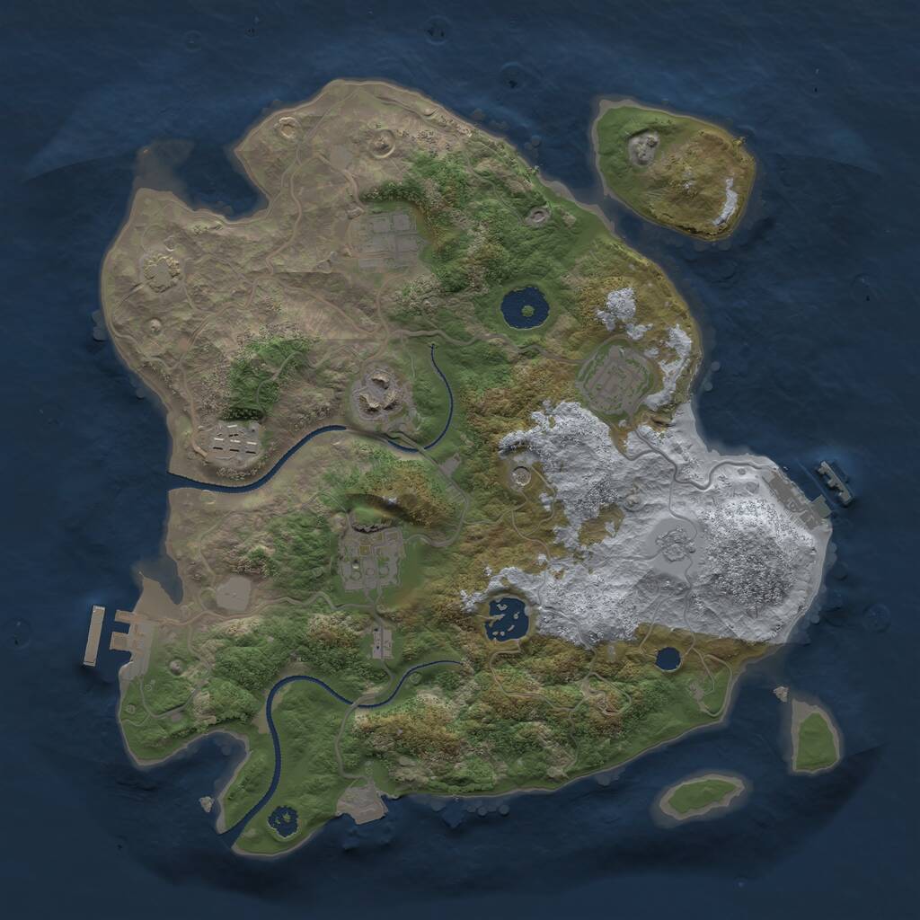 Rust Map: Procedural Map, Size: 3100, Seed: 992759613, 12 Monuments