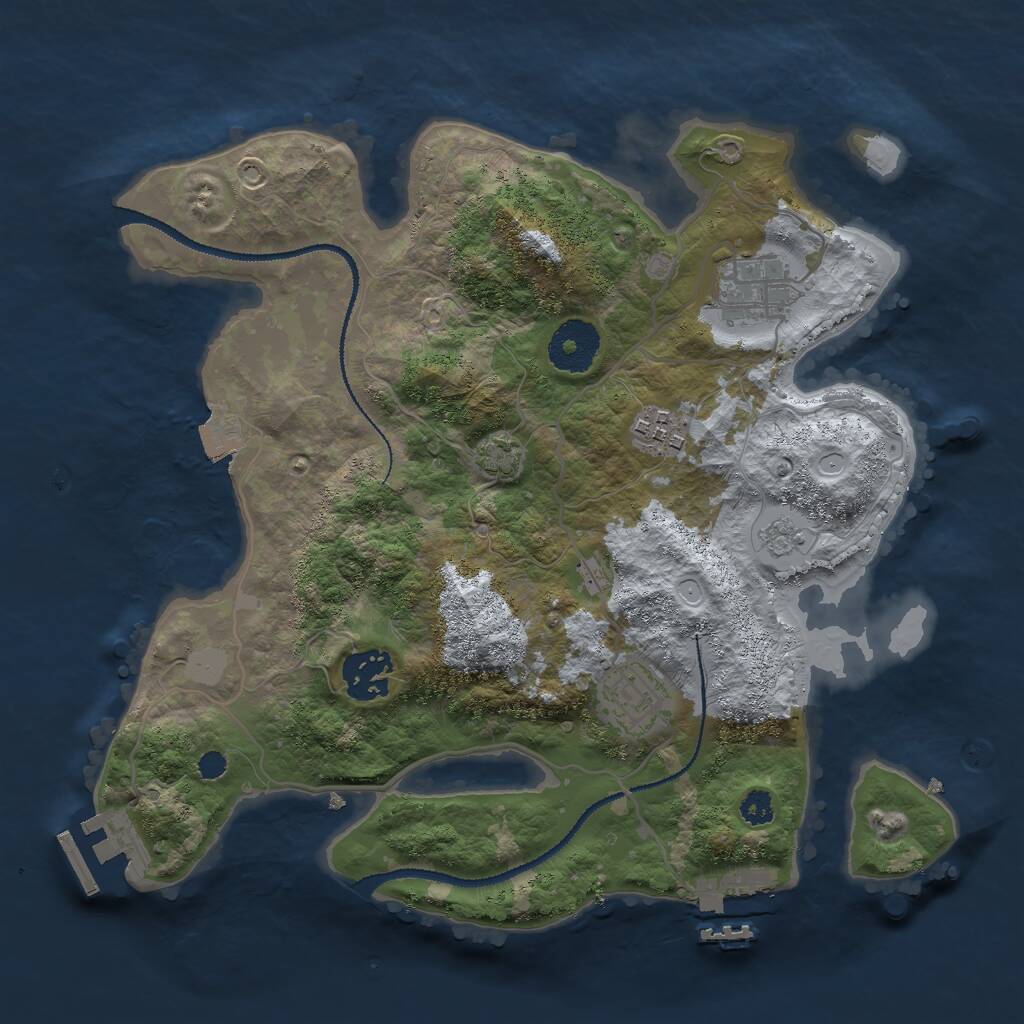 Rust Map: Procedural Map, Size: 3000, Seed: 14822, 9 Monuments