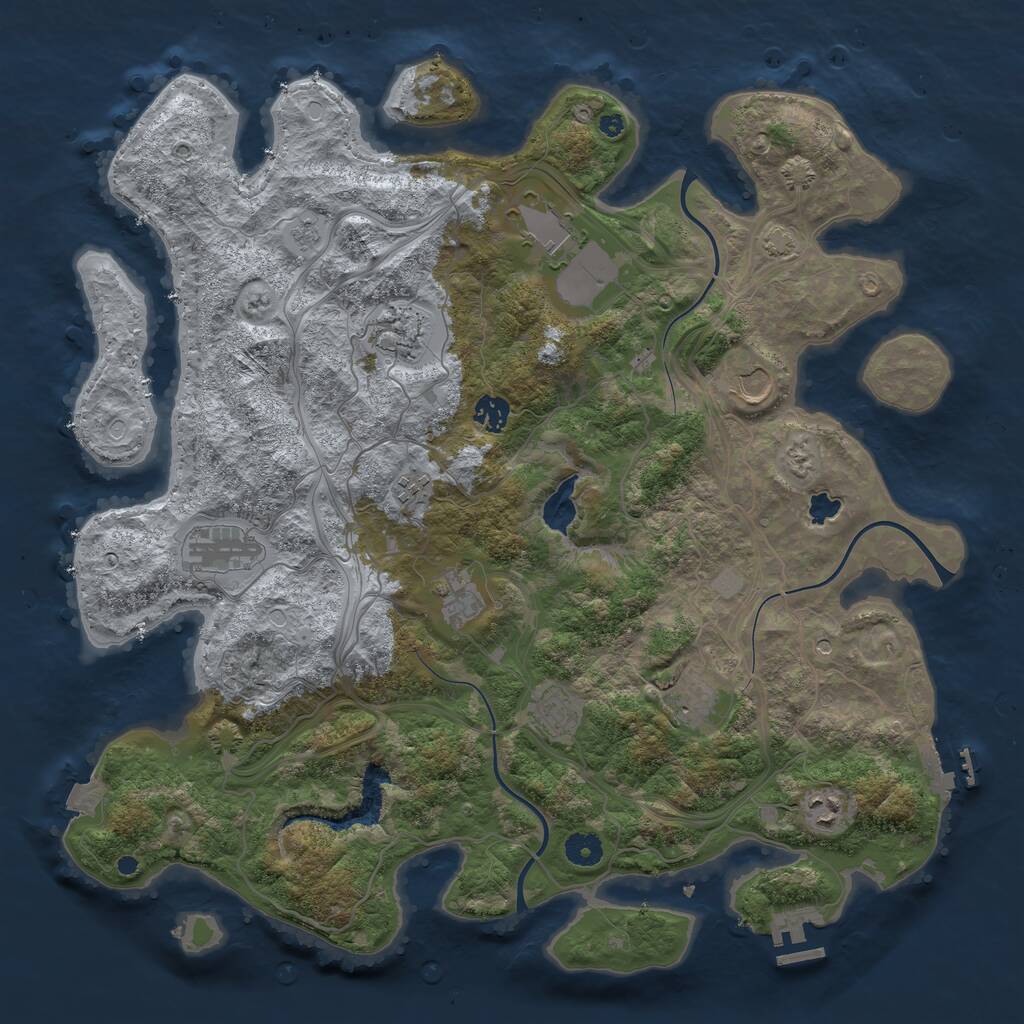 Rust Map: Procedural Map, Size: 4250, Seed: 1012902298, 16 Monuments