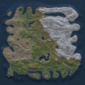 Thumbnail Rust Map: Procedural Map, Size: 4500, Seed: 2136589175, 15 Monuments