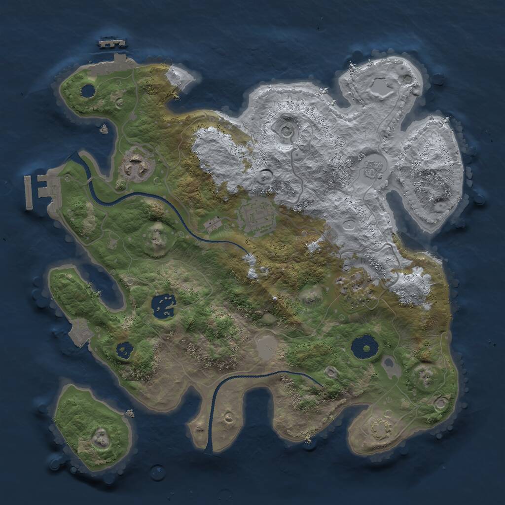 Rust Map: Procedural Map, Size: 3000, Seed: 726138033, 10 Monuments