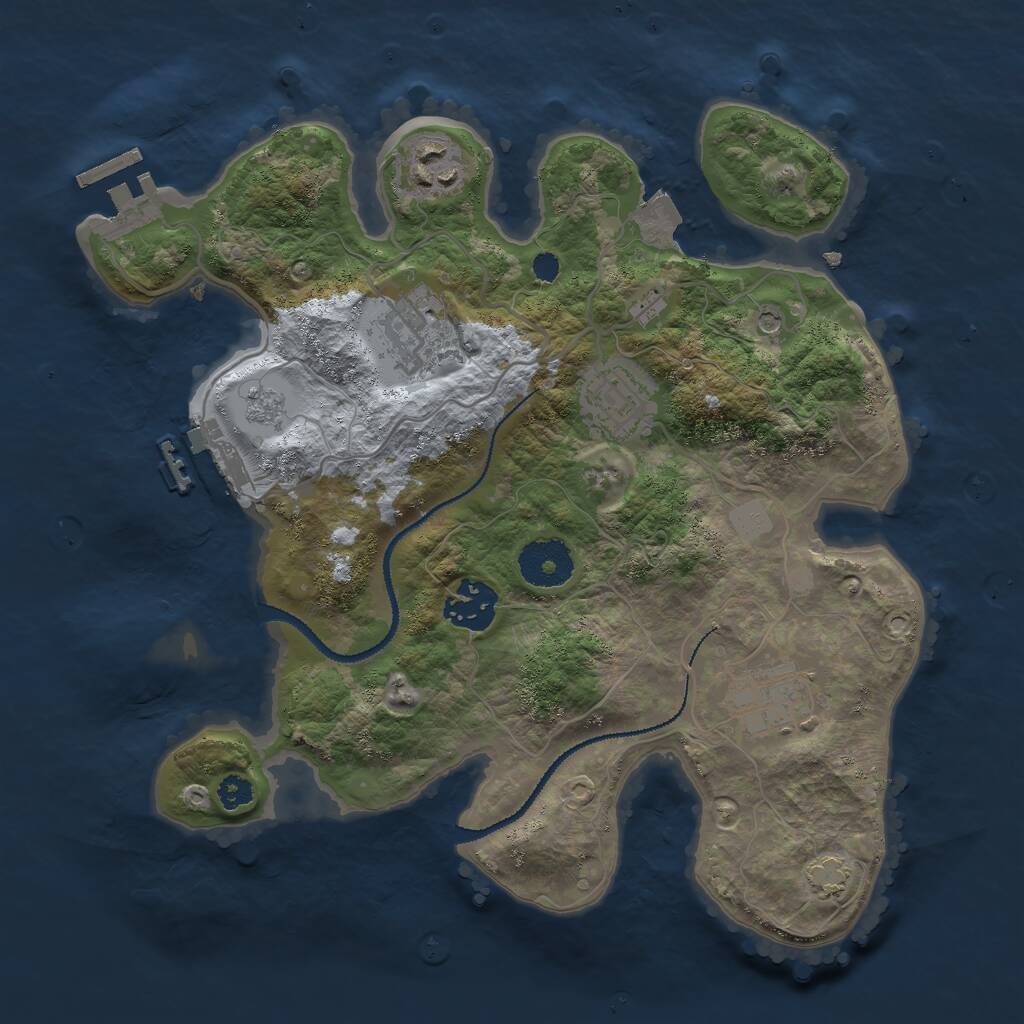 Rust Map: Procedural Map, Size: 3000, Seed: 1410651148, 11 Monuments