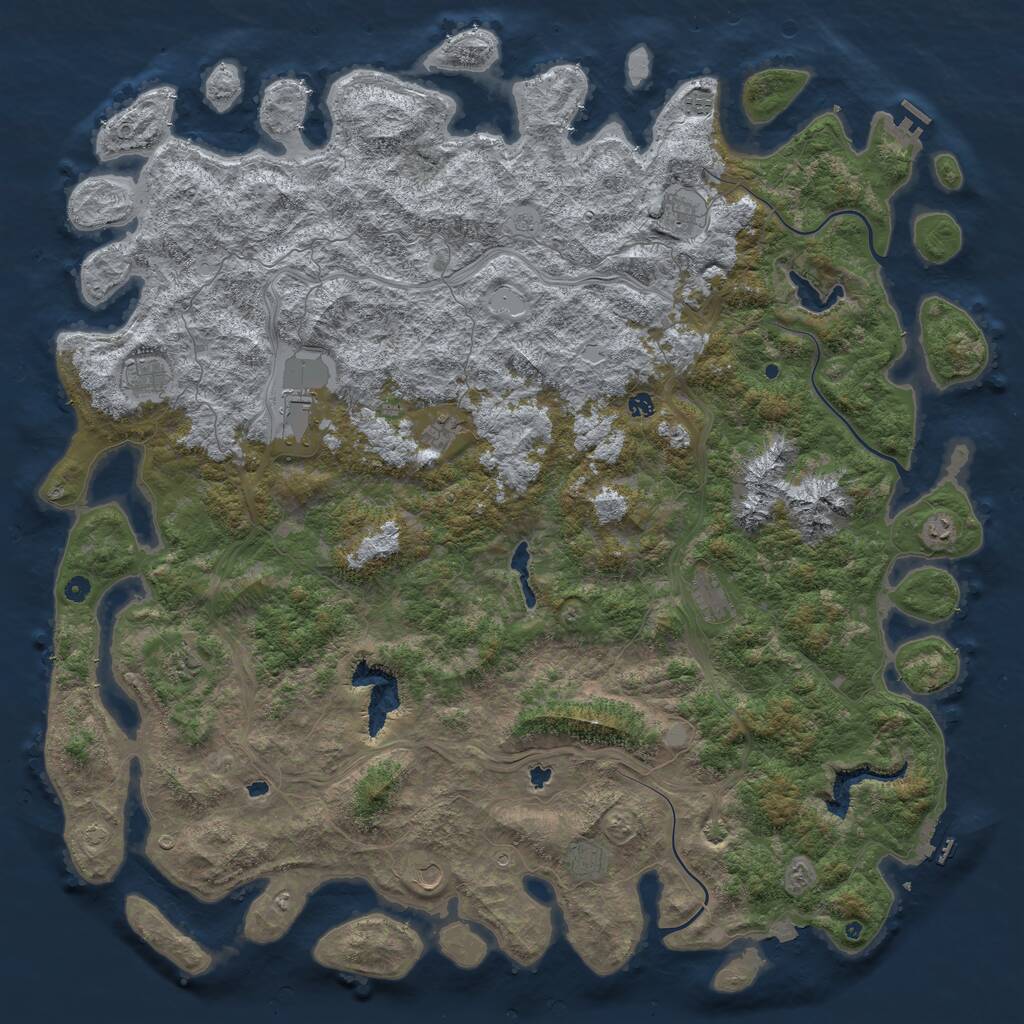 Rust Map: Procedural Map, Size: 6000, Seed: 17011701, 17 Monuments
