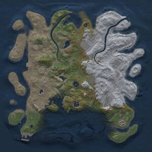Thumbnail Rust Map: Procedural Map, Size: 4000, Seed: 1732, 13 Monuments