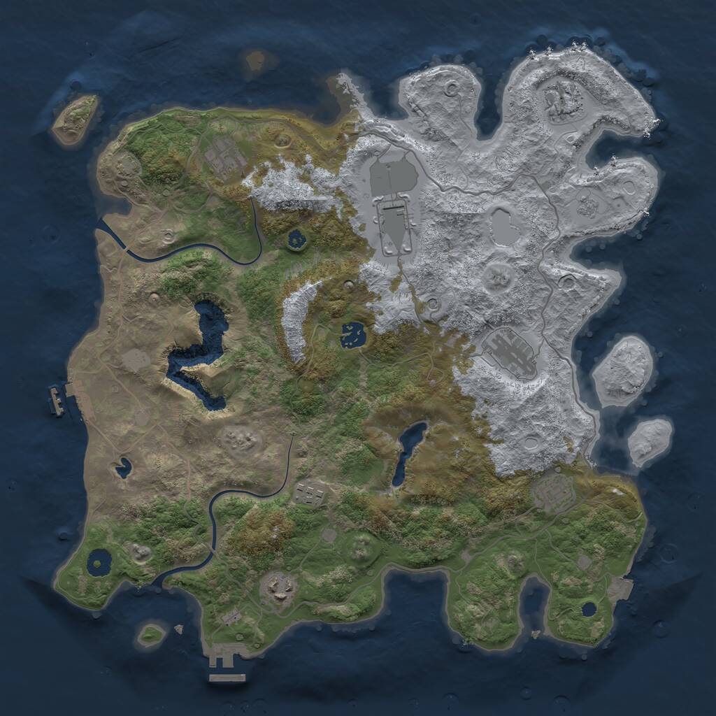 Rust Map: Procedural Map, Size: 4000, Seed: 158087852, 14 Monuments
