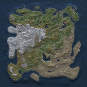 Thumbnail Rust Map: Procedural Map, Size: 4050, Seed: 1402505461, 14 Monuments